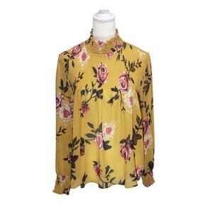 Sheer Floral Long Sleeve Blouse • Living Doll • Size 1 S‑M Boho Cottagecore